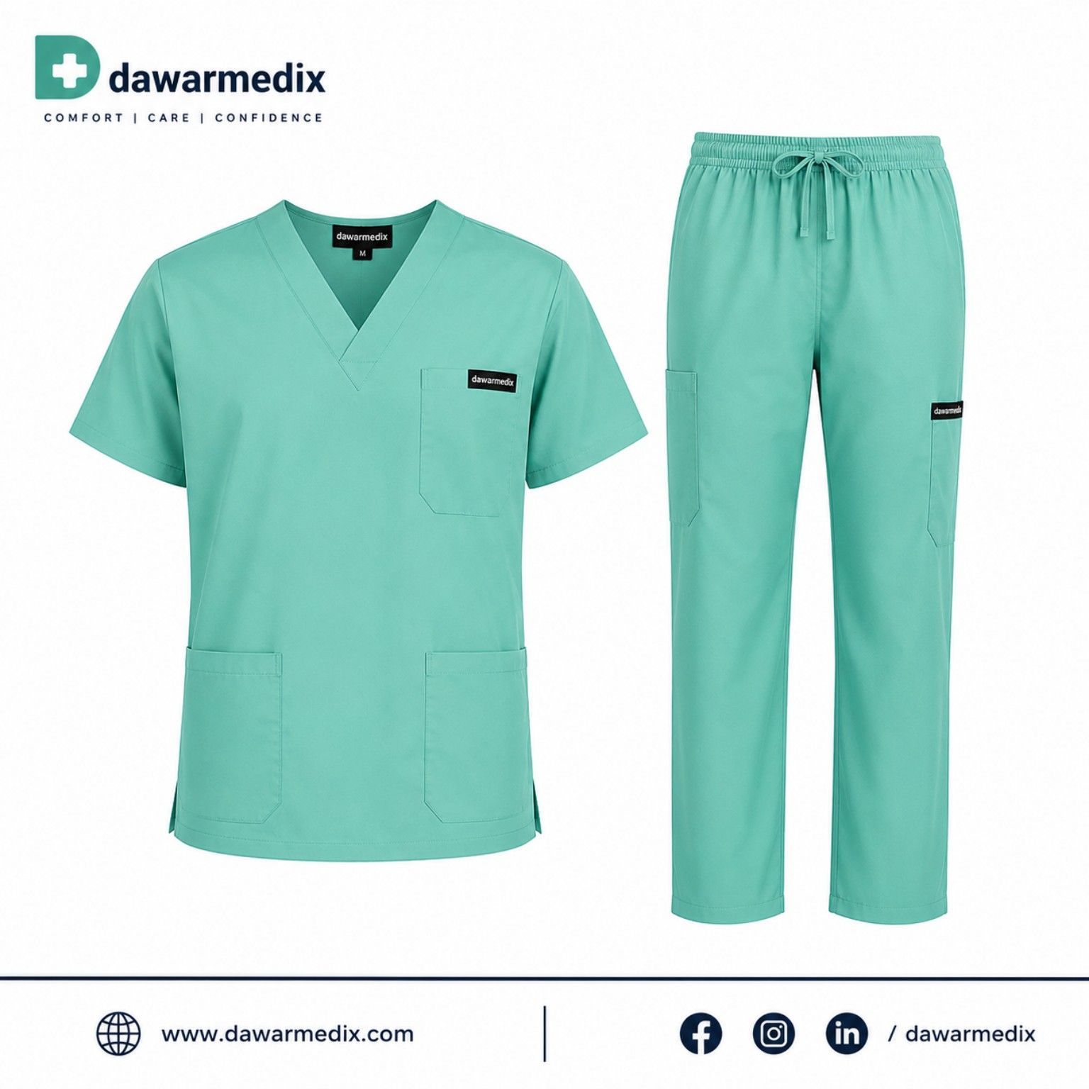 green surgical scrubs set